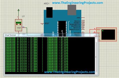 Interfacing Of Lm35 With Arduino In Proteus Isis The Engineering Projects