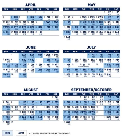 Detroit Tigers Schedule Calendar April Printable Calendar