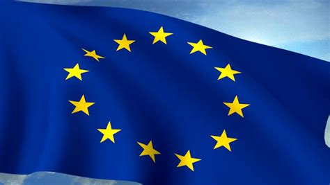 The european union has 25 member states, an area of 3,892,685 km2 and approximately 460 million eu citizens as of december 2004. Seamless Loop - Flag Of The European Union Waving In The Wind With Highly Detailed Fabric ...