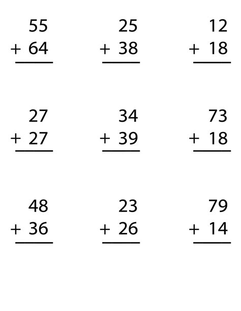 Math Worksheets Resources Tmath Math Addition Worksheets Double Digit