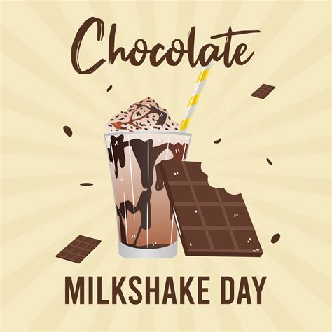Chocolate Milkshake Day Vector Lllustration Vector Art At Vecteezy