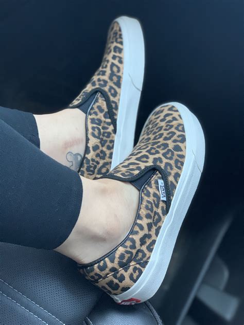 leopard print slip on vans womens