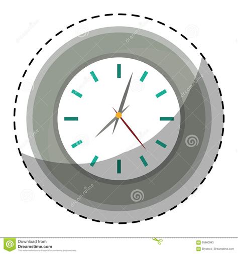 Silver Wall Clock Icon Image Stock Illustration Illustration Of