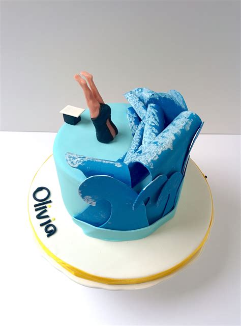 Swim Cake Heres To All You Swimmers Swimming Cake Cake Pool Birthday Cakes