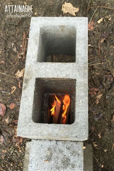 Build a Rocket Stove from Concrete Blocks - Attainable Sustainable®