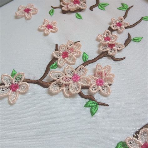 Cherry Blossom Awesome In The Hoop Fsl Mixed Machine Embroidery