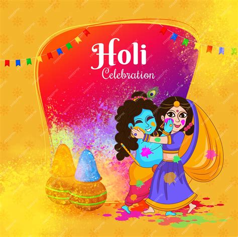 Premium Vector Indian God Shri Krishna And Radha Rani Celebrating