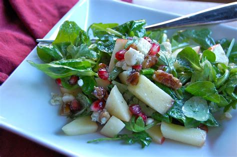 Apple Walnut Pomegranate Salad Autumn Salad Pomegranate Recipes