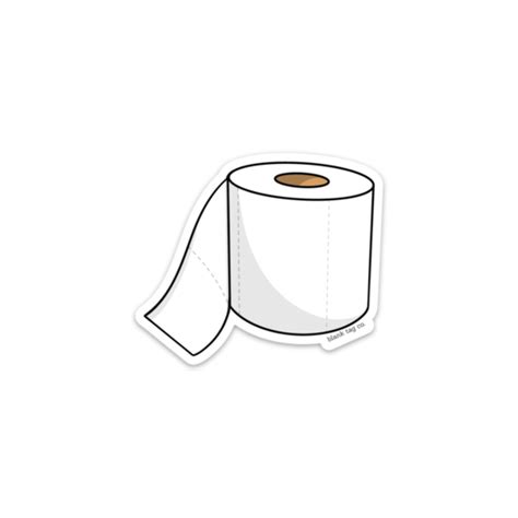 A Roll Of Toilet Paper With A Brown Sticker On The Bottom And One Side