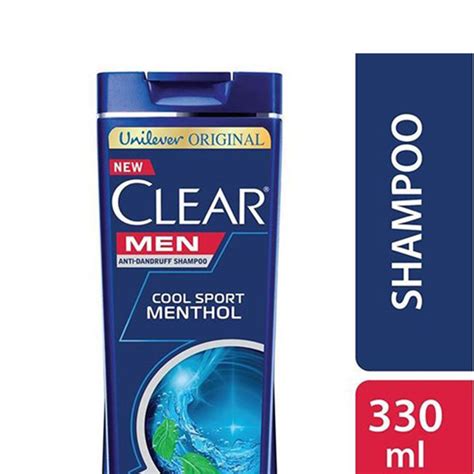 Clear Shampoo Men Cool Sport Menthol Anti Dandruff 330 Ml Durbar
