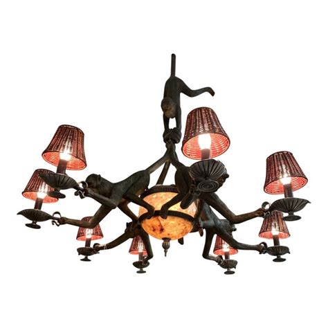 In 1868, the london periodical, once a week , published something that has taken on mythic proportions: 1980s Maitland Smith Vintage Monkey Chandelier | Chairish
