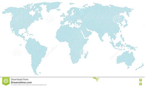 Blue World Map Dot Pattern Cartoon Vector 45634889