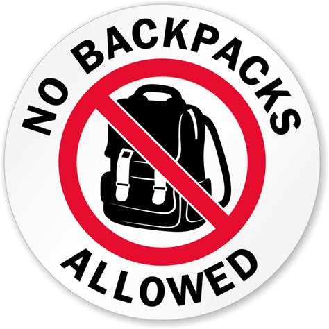 No Backpacks Allowed Label Sku Lb 2987