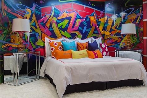 Graffiti bedroom wallpaper graffiti wallpaper murals via s3.amazonaws.com. Creative No-Paint DIY Bedroom Wall Ideas