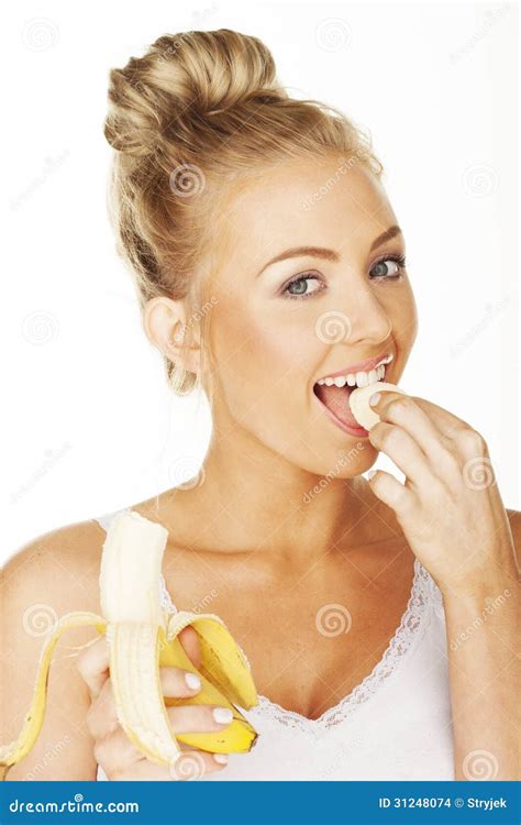 Leuk Meisje Die Banaan Eten Stock Foto Image Of Bijten Vrucht 31248074