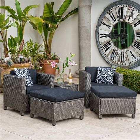 Vidaxl outdoor coffee table wicker patio furniture conversation set, garden side end tea table with glass top, dining table. Amazon.com : Venice Outdoor Wicker Patio Furniture Grey ...