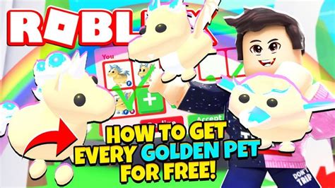 How To Get Every Golden Pet For Free In Adopt Me New Adopt Me Golden