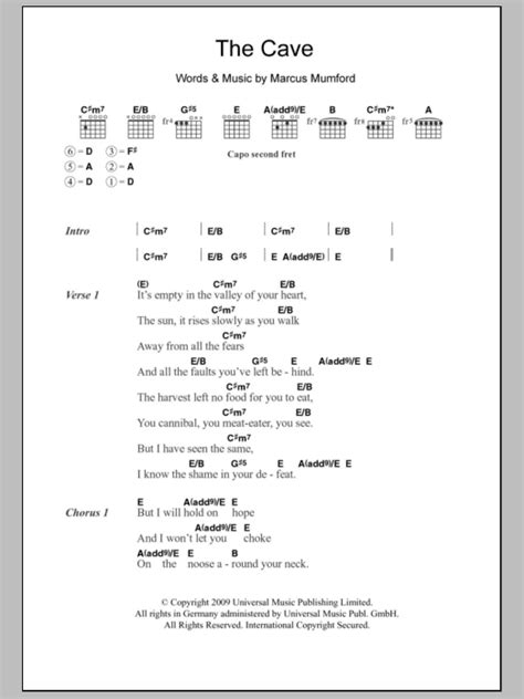 The Cave By Mumford And Sons Guitar Chords Lyrics Guitar Instructor