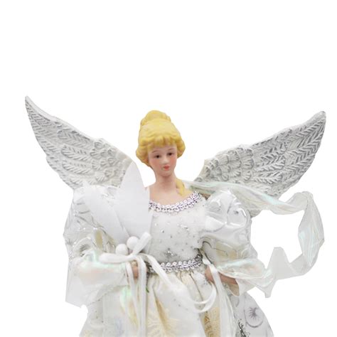 Christmas Angel White And Silver Decoration 34cm Amazing Christmas