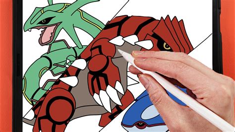 How To Draw Pokemon Legendary Pokemon Groudon Kyogre Rayquaza Easy Drawing