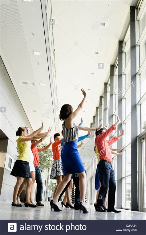Business People Dancing In Office Stock Photo Alamy