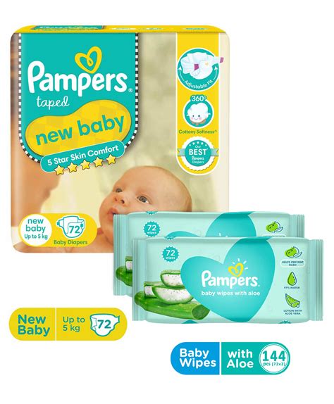 Buy Pampers Active Baby Diapers New Born 72 Pieces And Pampers Baby
