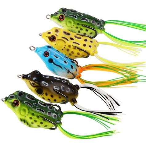 5pcslot 3d Eyes Soft Frog Lure Silicone Bait 5 Colors Mixed 12g