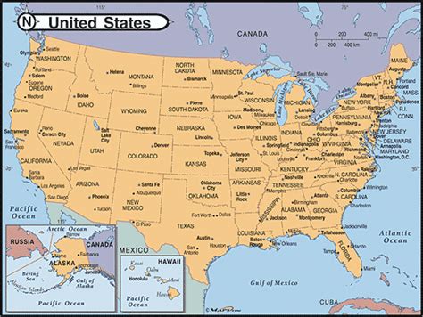 Map Usa States Major Cities Printable Map