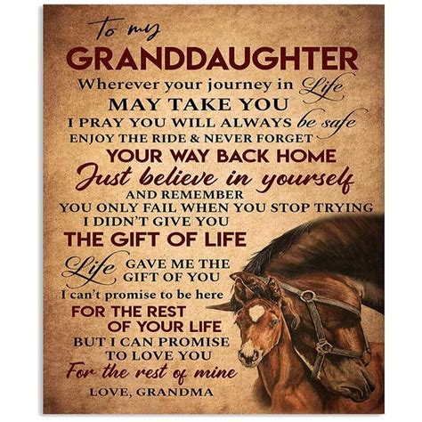 A Horse With The Words To My Granddaughter On It