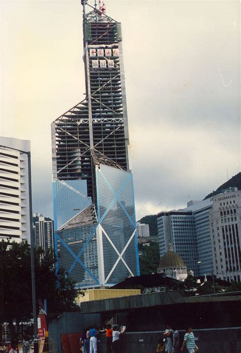 Bank Of China Tower Em Construção Unique Architecture Skyscraper
