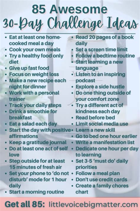 85 Awesome 30 Day Challenge Ideas 30 Day Challenge Challenges