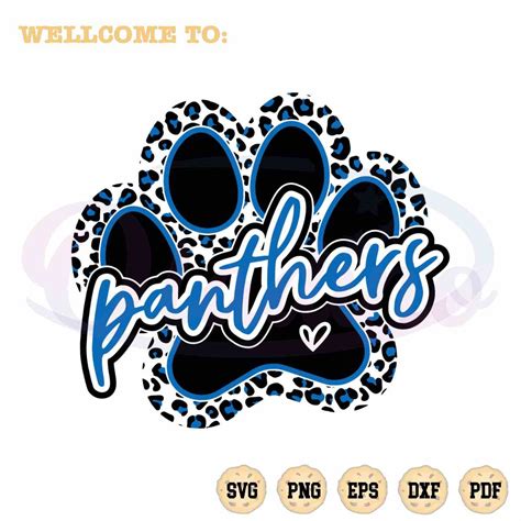 Panthers Paw Leopard Football Team Svg For Cricut Sublimation Files