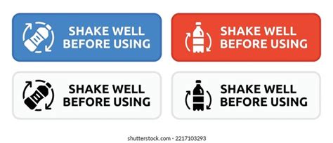 Shake Well Before Using Vector Label Stock Vector Royalty Free
