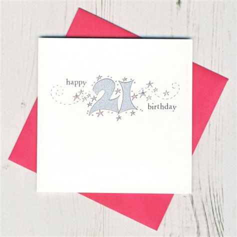 handmade sparkling 21st birthday card