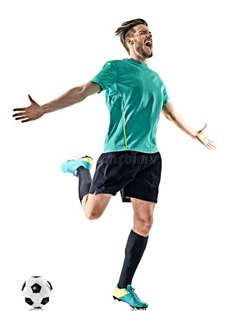 Soccer Player Man Happy Celebration Isolated Stock Photo Image Of