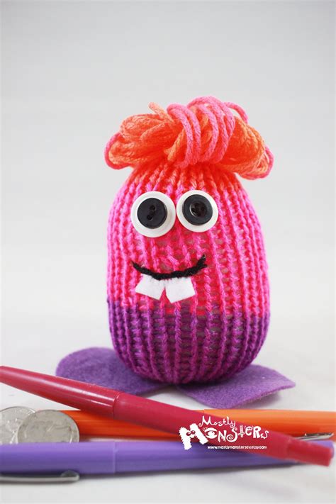 Knitty Kins Knit Monster Toy Silly Monster Friends Etsy