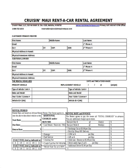 car rental agreement laustereocom
