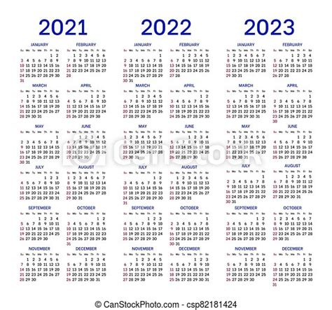 2023 2022 2021 Disposiciones Calendario Años Anual Semana Years