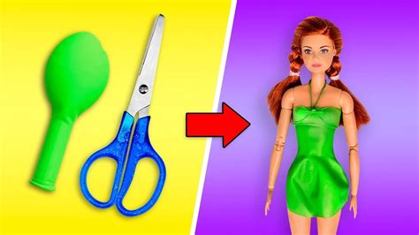 DIY Barbie Dresses With Balloons Easy No Sew Clothes For Barbies Barbie Dress Doll Clothes