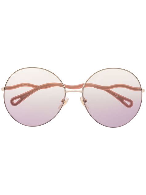 Chloé Eyewear Circle Frame Sunglasses Farfetch
