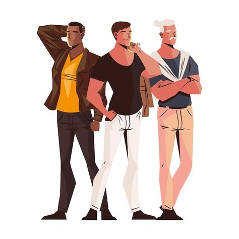 Premium Vector Male Characters Standing