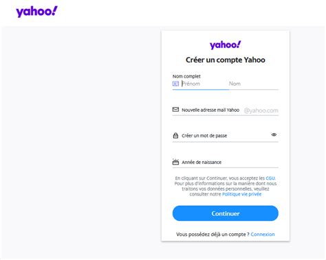 Créer Un Compte Yahoo Mail La Connexion