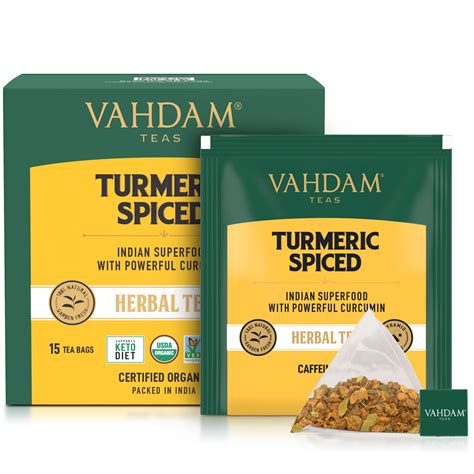 buy turmeric spiced herbal tea tisane online best prices in india vahdam® india