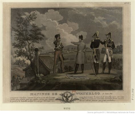 Napoléon bonaparte (fr) le duc de wellington (eng) le général blücher (prusse) napoléon fait un effort final les anglais Pin auf Mont St Jean (Waterloo)18 juin 1815