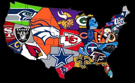 He Is An Nfl Territory Map I Made If A State Has A City With An Nfl