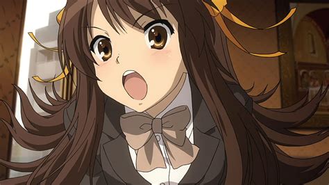 Suzumiya Haruhi Brown Hair Ribbon Suzumiya Haruhi Charater Anime