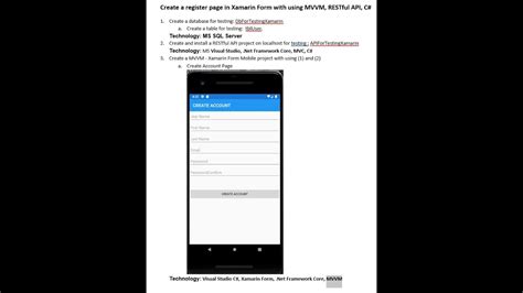 Create And Install RESTful API MVC Create Xamarin Form MVVM Pattern