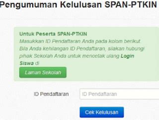 Lagi jamannya pengumuman jalur undangan ya.selamat buat yang lolosss jalur span ptkin 2020, dan tetap semangat buat yang belum ya. Semoga namamu tertera pada kelulusan SPAN-PTKIN 2021. Bagi yang belum lulus SPAN-PTKIN jangan ...