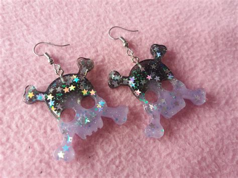 kawaii pastel goth glitter bat earrings cute gothic fairy etsy pastel goth bat earrings