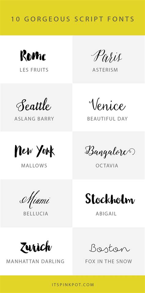 10 Gorgeous Script Fonts Pinkpot Script Fonts Typography Fonts